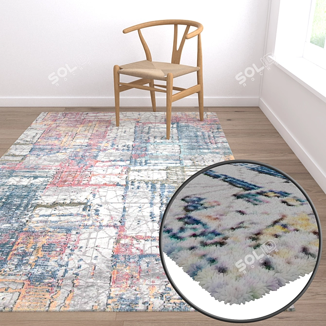 Modern Carpets Set 391 - High-Quality Textures & Versatile Usage 3D model image 5