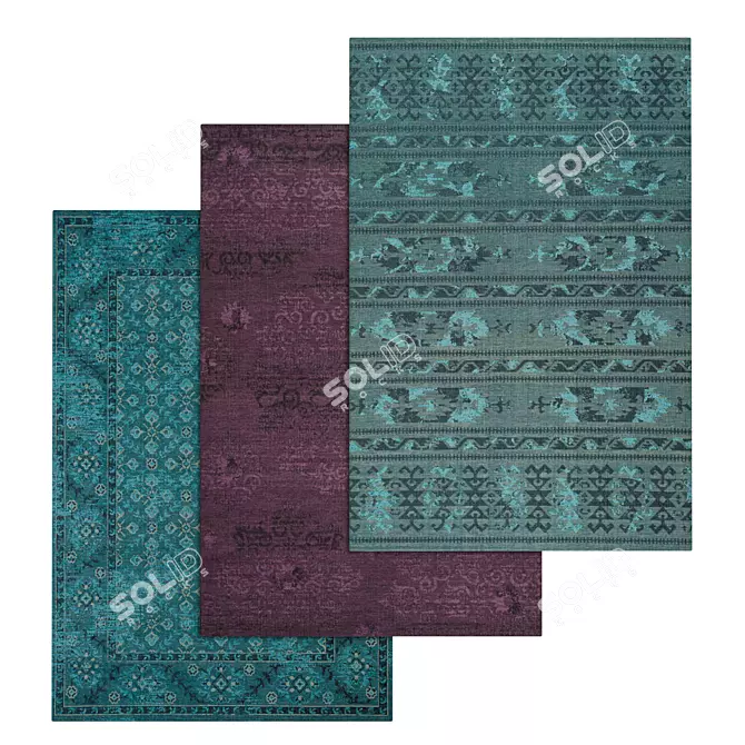 Luxury Carpets Set 392 - High-Quality Textures for Close and Distant Shots 3D model image 1