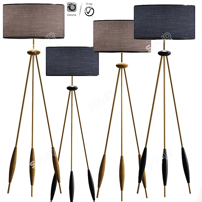 Sleek Floor Lamp: Elegant and Modern 3D model image 1