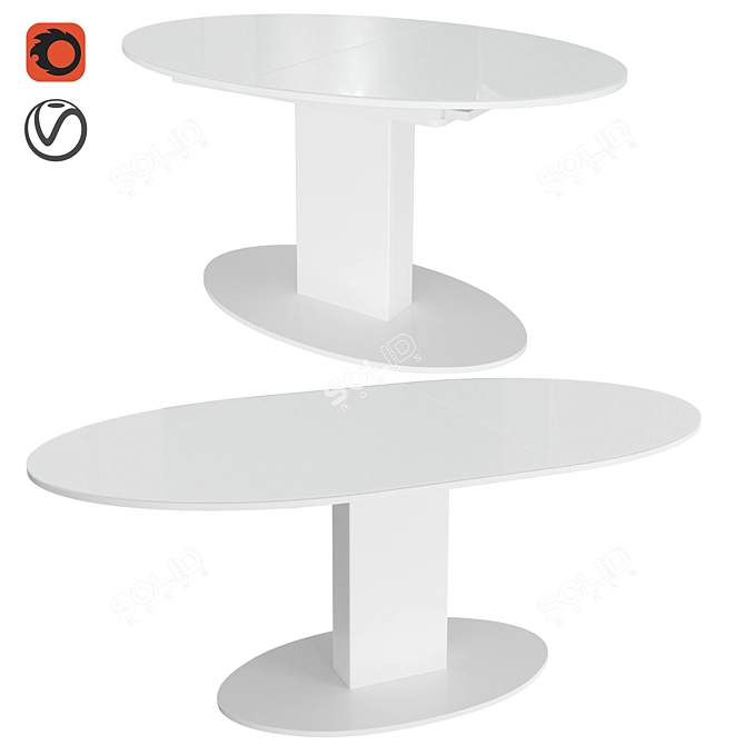 Convertible Dining Table - Stylish and Functional 3D model image 1