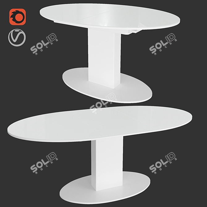 Convertible Dining Table - Stylish and Functional 3D model image 5