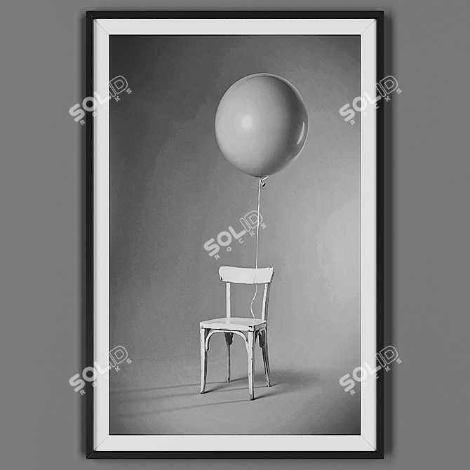 Sleek Black Framed Art 3D model image 1