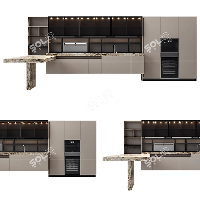  Stylish Kitchen Set: Kitchen 53 3D model image 1