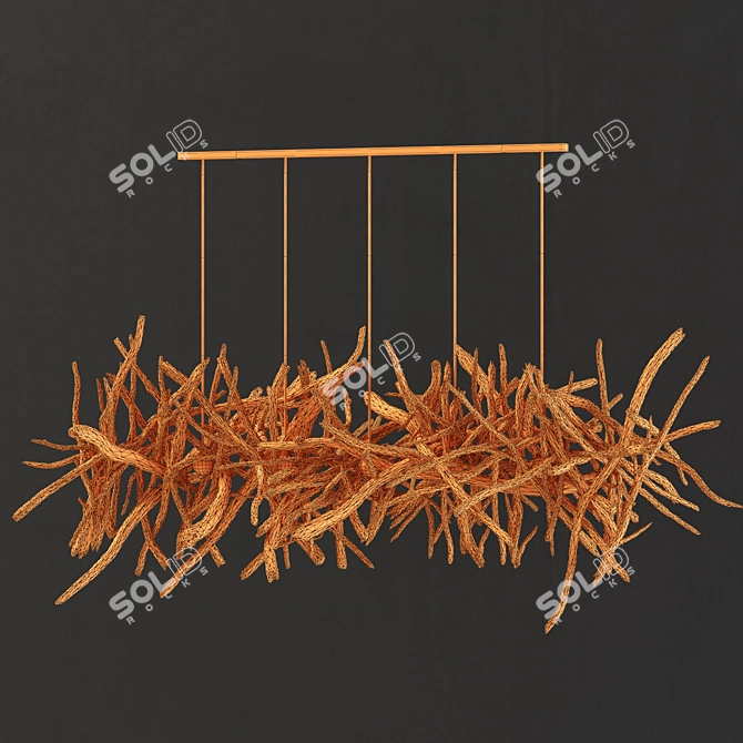 Rustic Branch Lamp: Nature-inspired Decor 3D model image 5