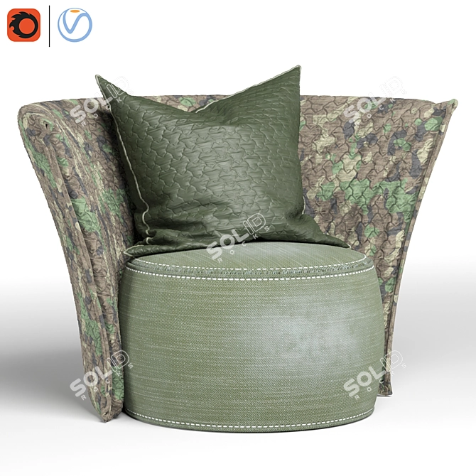 Vittoria Frigerio Armchair: Elegant and Comfortable 3D model image 1