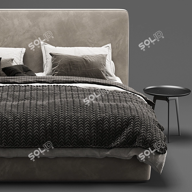 Modern Minotti Powell Bed 3D model image 4