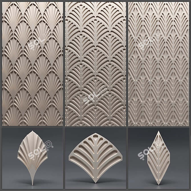 3D Gypsum Panel - Seamless Design Solution 3D model image 1