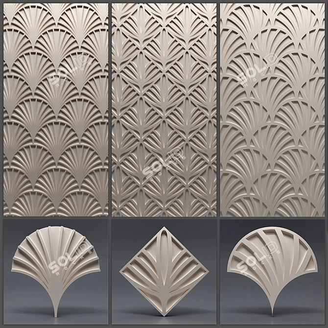 Seamless Gypsum 3D Panels: Versatile and Stylish 3D model image 1