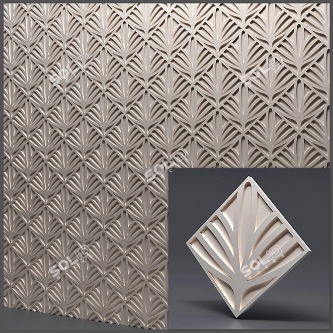 Seamless Gypsum 3D Panels: Versatile and Stylish 3D model image 3