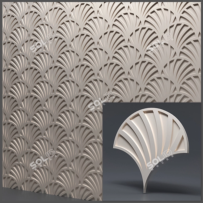 Seamless Gypsum 3D Panels: Versatile and Stylish 3D model image 4