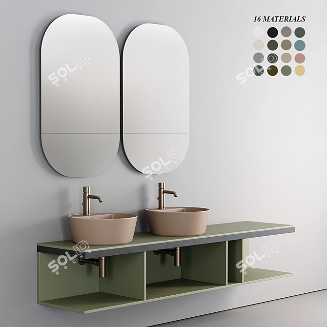 Ceramica Cielo Multiplo Vanity Set 3D model image 1