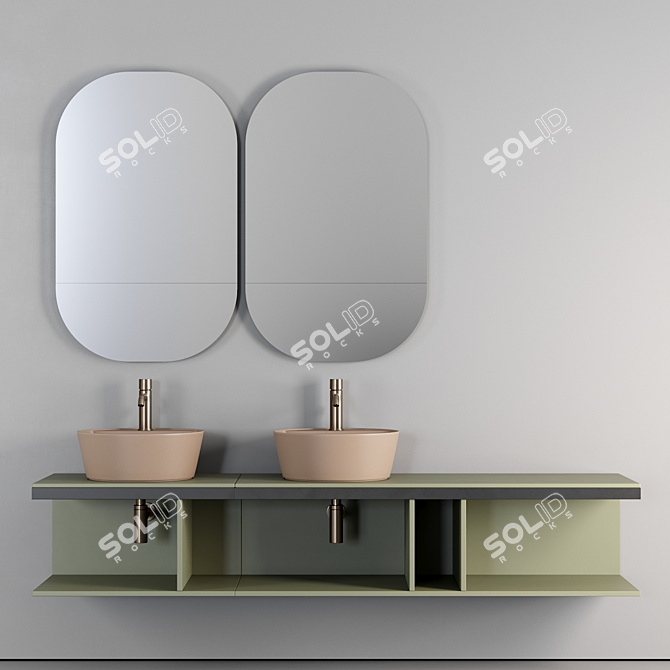 Ceramica Cielo Multiplo Vanity Set 3D model image 2