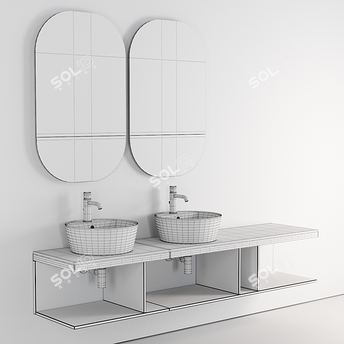 Ceramica Cielo Multiplo Vanity Set 3D model image 5