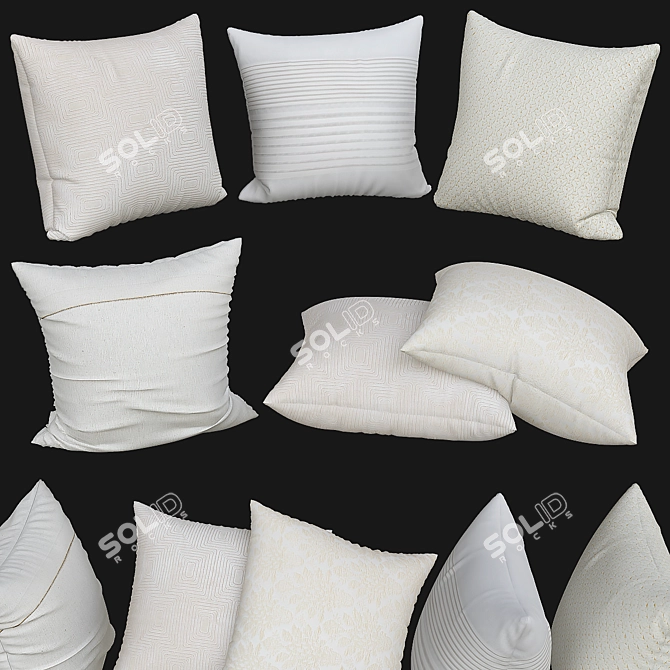 Elegant Sofa Decor Pillows 3D model image 2