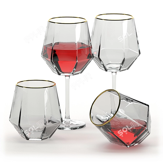 Sleek Glass Design 3D model image 1