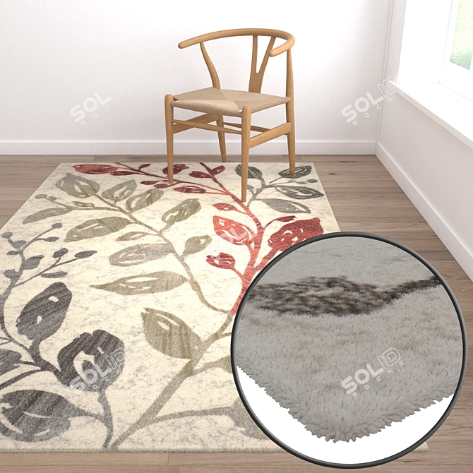 Luxury Carpets Set 399: High-Quality Textures and 3 Design Variations 3D model image 5