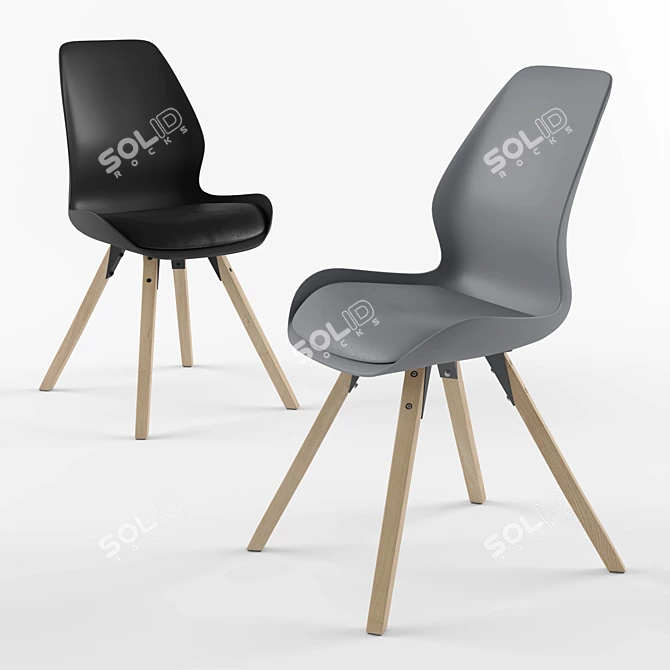 Scandinavian Comfort: JYSK BOGENSE Chair 3D model image 1