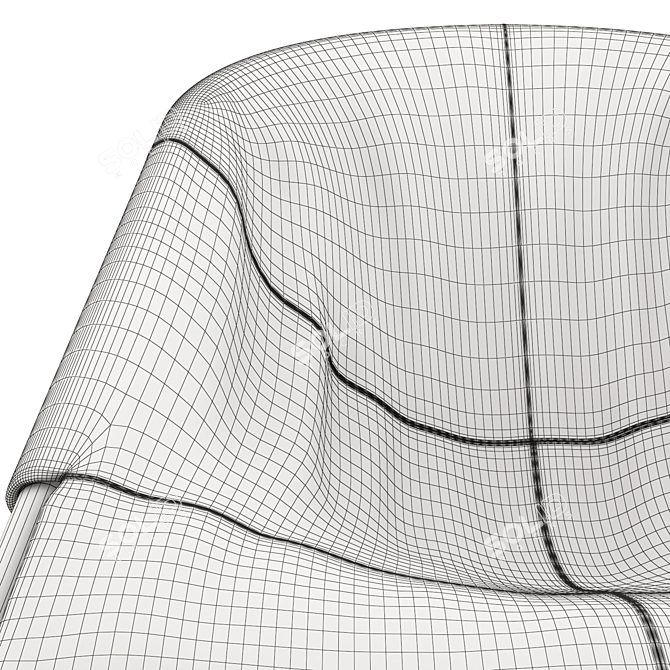 Minotti Cortina: Elegant and Compact Armchair 3D model image 1