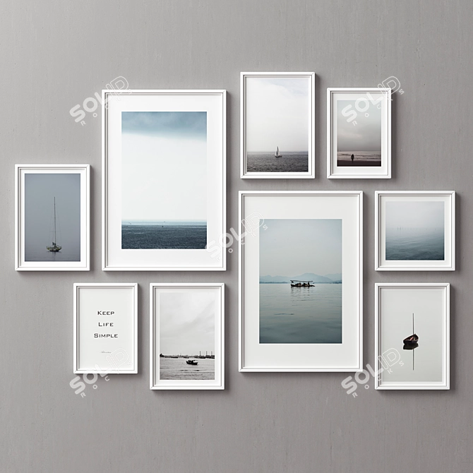 Versatile Picture Frames Set - Multiple Colors & Sizes 3D model image 2