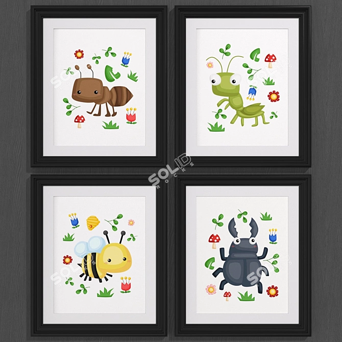 Whimsical Bug Art Collection 3D model image 1