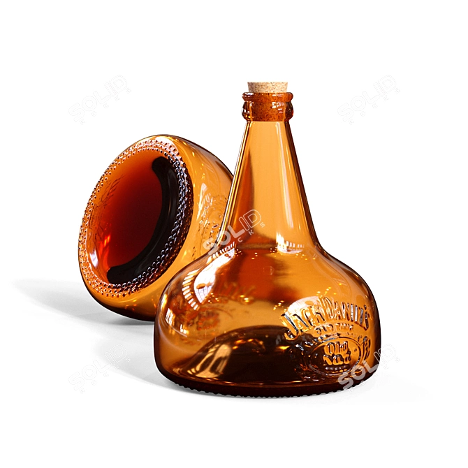Vintage Glass Bottle 3D model image 2