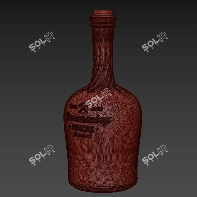 Vintage Glass Bottle 3D model image 5