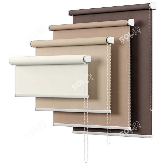 Blackout Roller Blind | Adjustable Sizes 3D model image 2