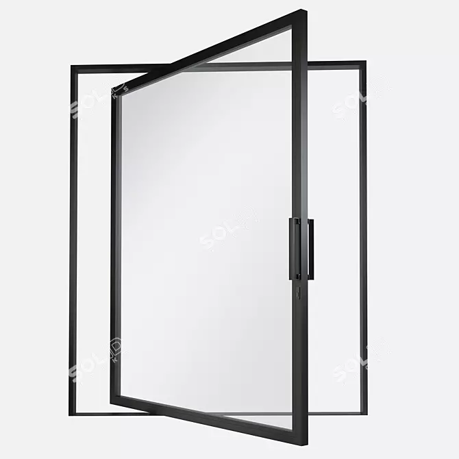 Sleek Aluminum Pivot Door 3D model image 1