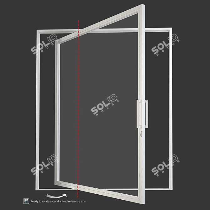 Sleek Aluminum Pivot Door 3D model image 6