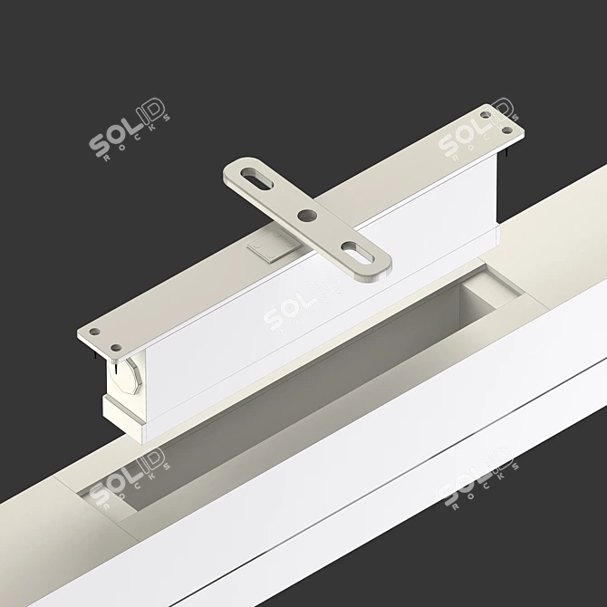 Sleek Aluminum Pivot Door 3D model image 8