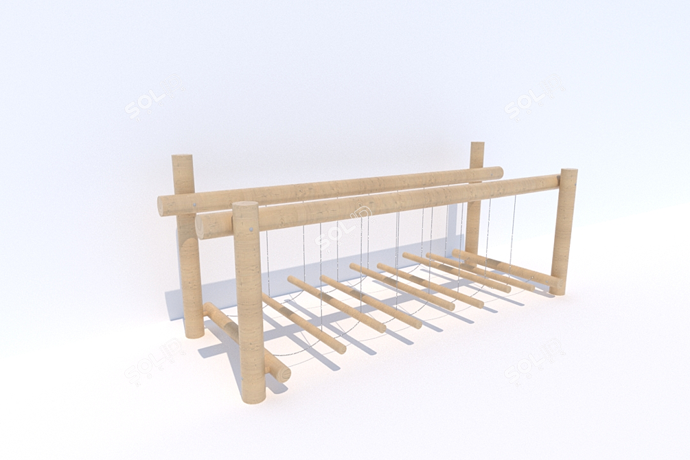 Natural Wood Playground 3D model image 4