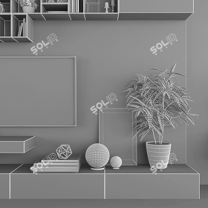 Sleek TV Stand Set: Polys 111050, Verts 128566 3D model image 3