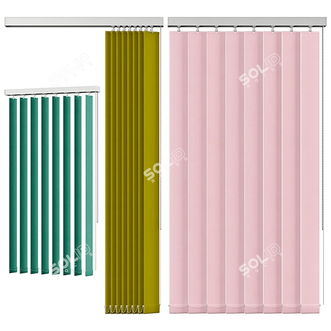 Blackout Vertical Blinds - Sevilla Collection 3D model image 1