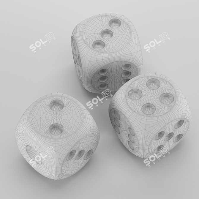 Classic Game Dice 3D model image 2