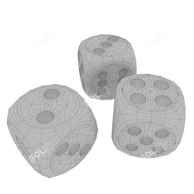 Classic Game Dice 3D model image 3