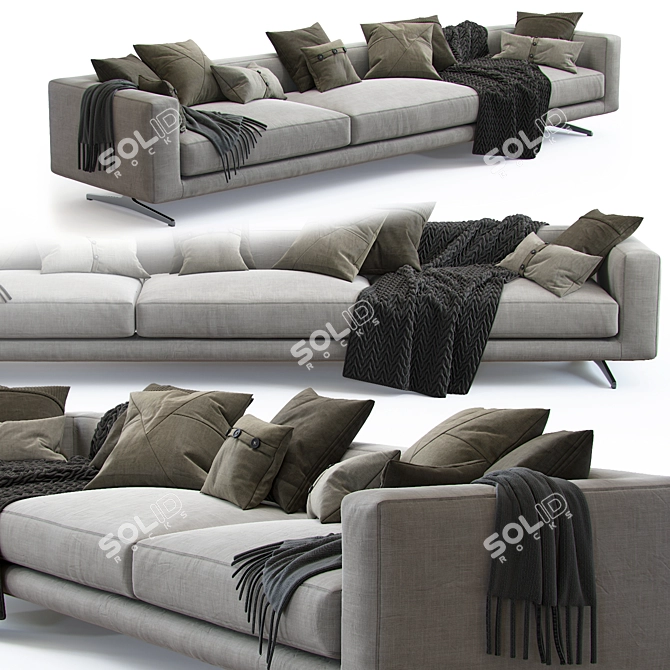 Versatile and Stylish Flexform Campiello Sofa 3D model image 1