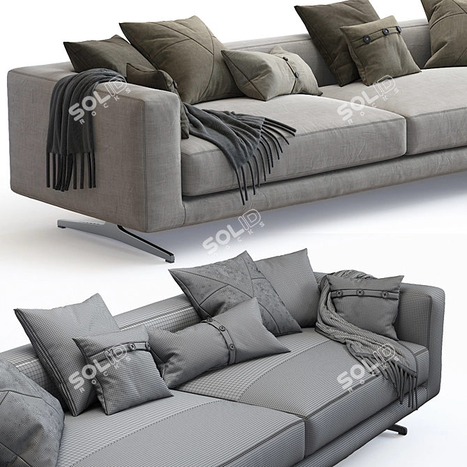 Versatile and Stylish Flexform Campiello Sofa 3D model image 4