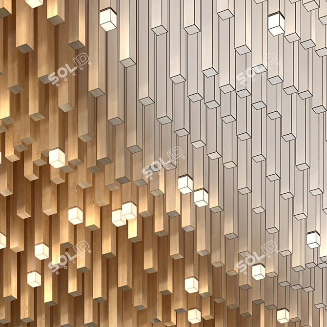 Faux Wood Ceiling Panels 3D model image 4