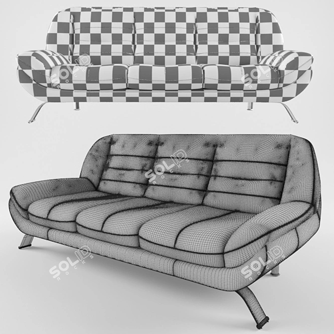Luxurious MELLO Gala Collection Sofa 3D model image 5