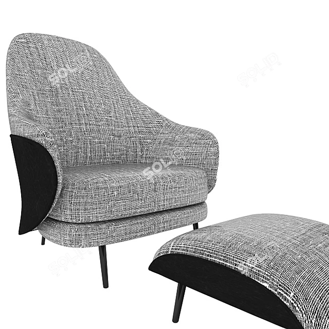 Elegant Minotti Angie Armchair 3D model image 3