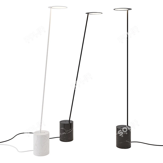 Circles and Rising Floor Lamp: Elegant Illumination by Millelumen 3D model image 3