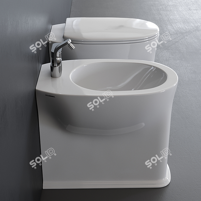 Madre Ceramic WC & Bidet Set 3D model image 3