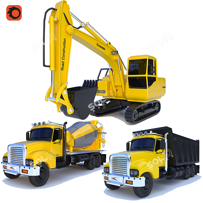Versatile Construction Trucks for Optimal Performance 3D model image 6