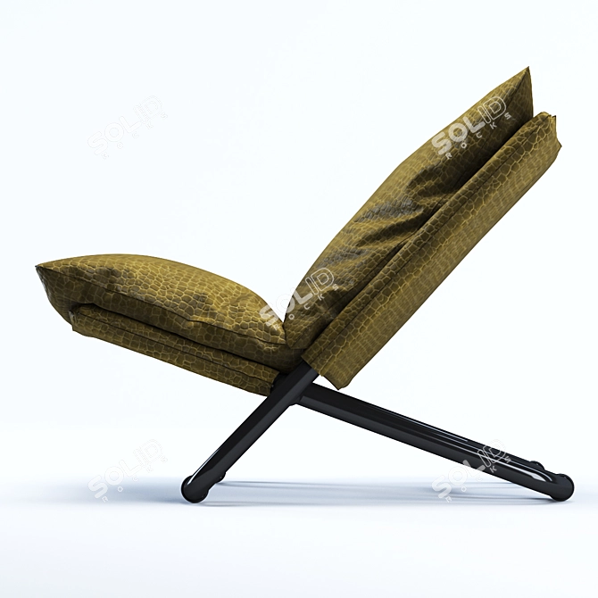 London Low Cross Armchair 3D model image 3