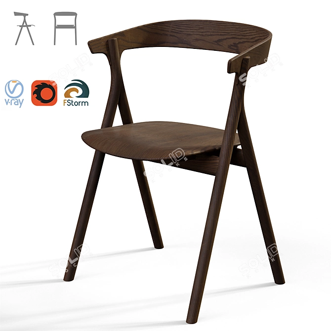  Scandinavian Inspired Yksi Chair 3D model image 6