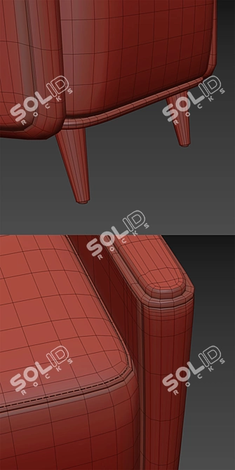 Elegant Single Seater Sofa 3D model image 5