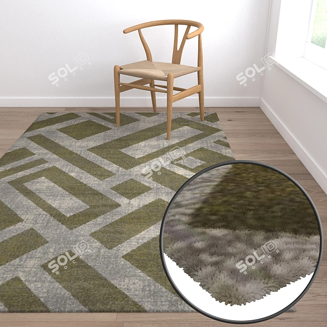 Luxury Carpets Set: High-Quality Textures and Versatile Usage 3D model image 5