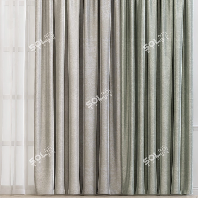 Revolutionary Curtain Design 3D model image 2