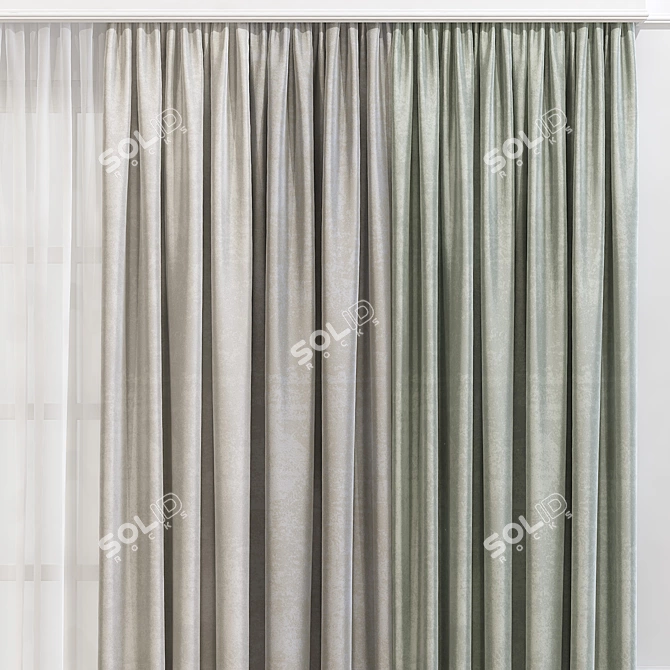 Revolutionary Curtain Design 3D model image 3