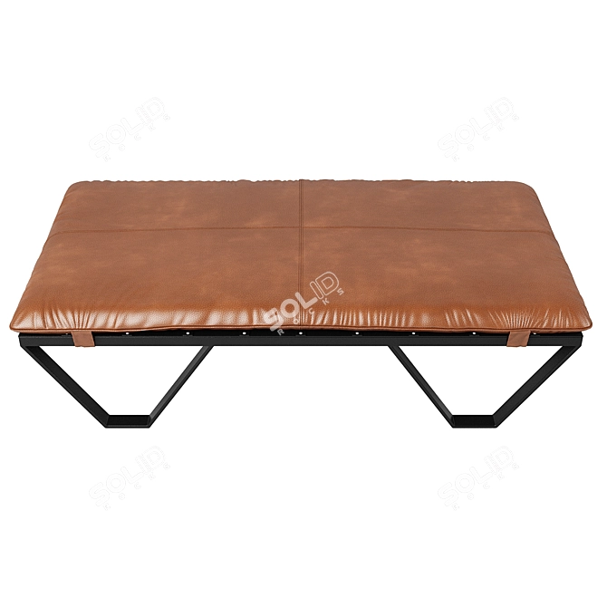 Luxurious Darrow Tan Leather Ottoman 3D model image 2